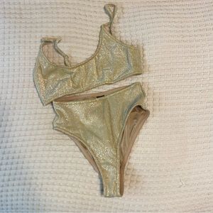 Triangl gold sparkly suit